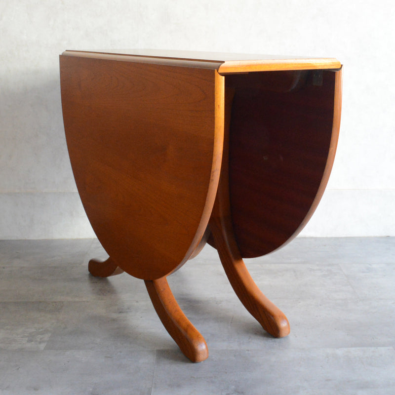 Sutcliffe サトクリフ チークゲートレッグテーブル31(オーバル・天板剝離再塗装済）