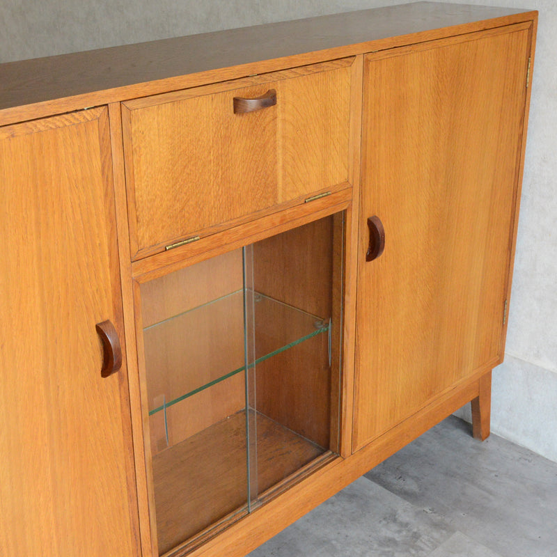 ミッドセンチュリー ヴィンテージ　オーク ガラスキャビネット 88