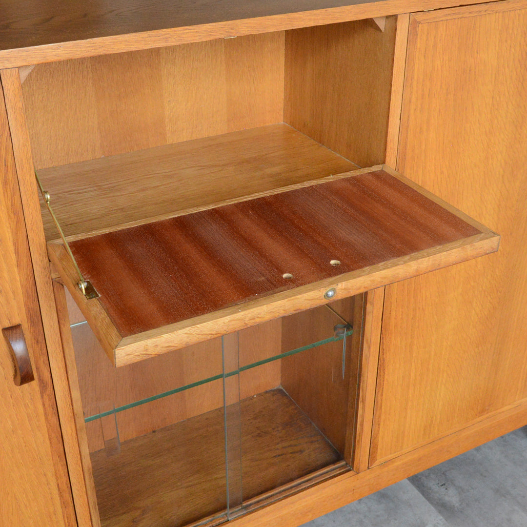 ミッドセンチュリー ヴィンテージ　オーク ガラスキャビネット 88