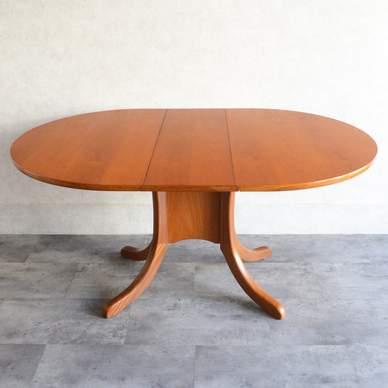 Sutcliffe サトクリフ チークゲートレッグテーブル31(オーバル・天板剝離再塗装済）