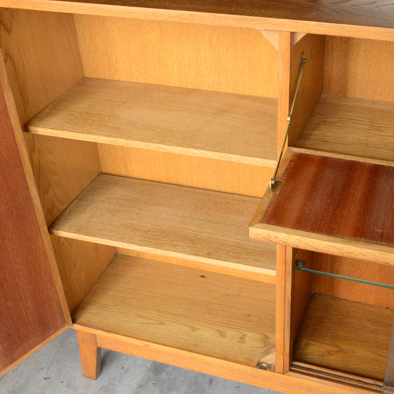 ミッドセンチュリー ヴィンテージ　オーク ガラスキャビネット 88