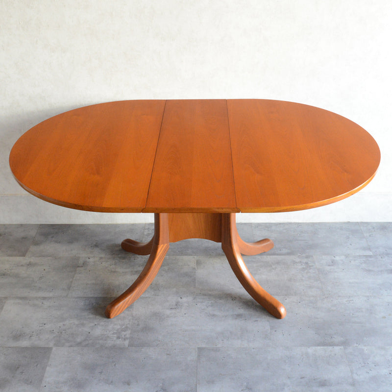 Sutcliffe サトクリフ チークゲートレッグテーブル31(オーバル・天板剝離再塗装済）