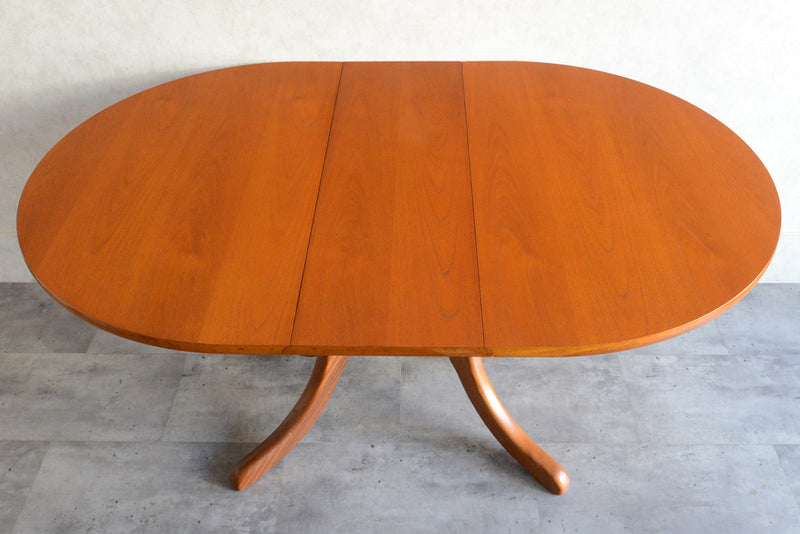 Sutcliffe サトクリフ チークゲートレッグテーブル31(オーバル・天板剝離再塗装済）