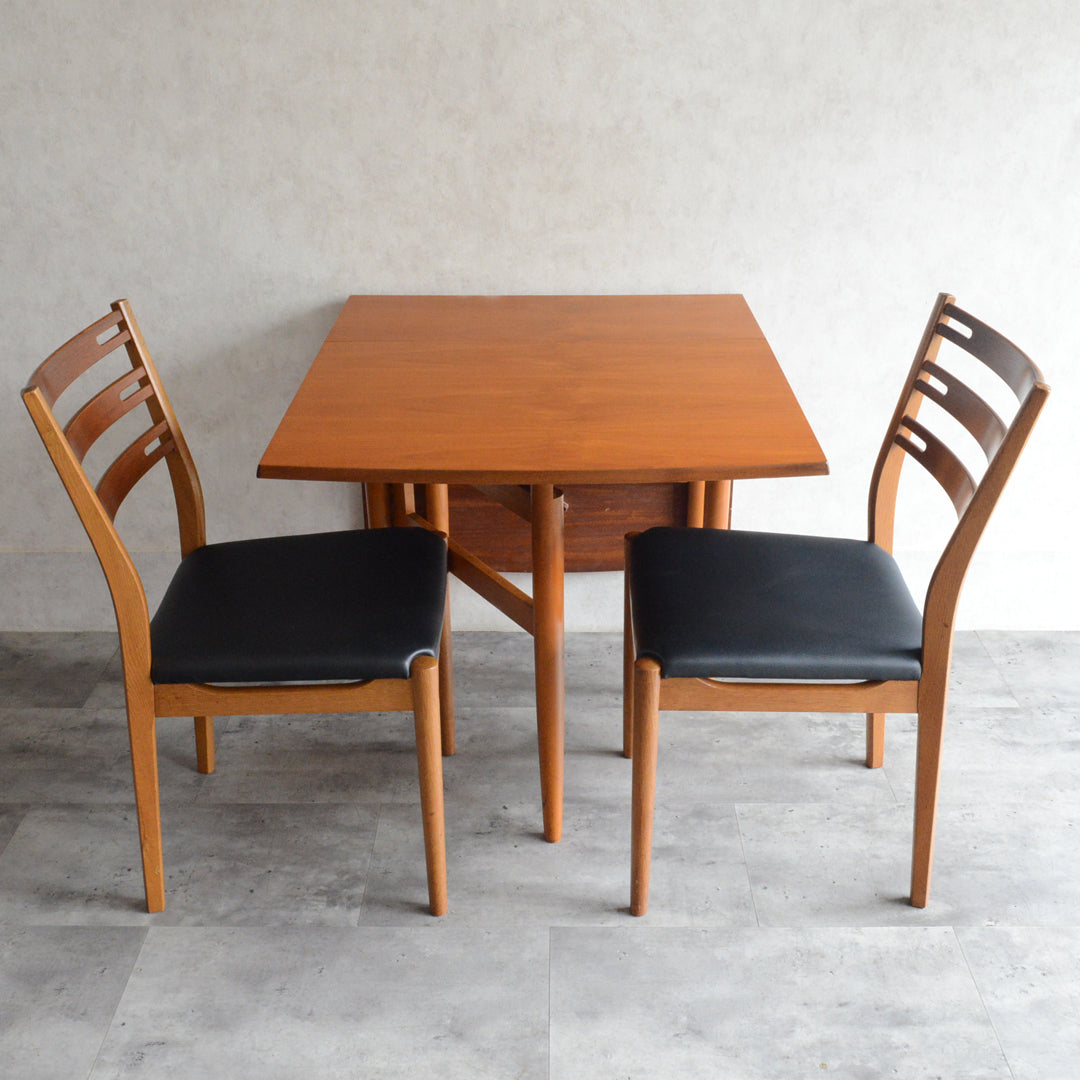 ミッドセンチュリー ヴィンテージ　ゲートレッグダイニングテーブル48 (天板剝離再塗装済）