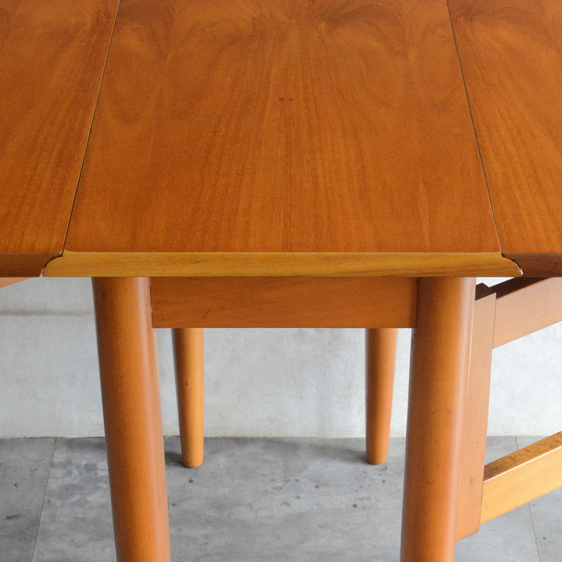 ミッドセンチュリー ヴィンテージ　ゲートレッグダイニングテーブル48 (天板剝離再塗装済）