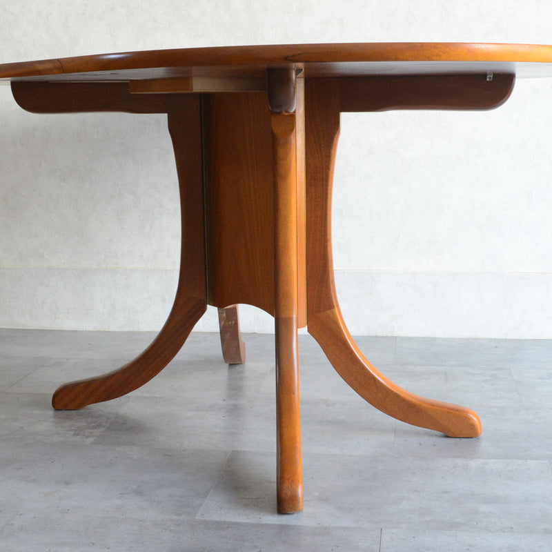 Sutcliffe サトクリフ チークゲートレッグテーブル31(オーバル・天板剝離再塗装済）