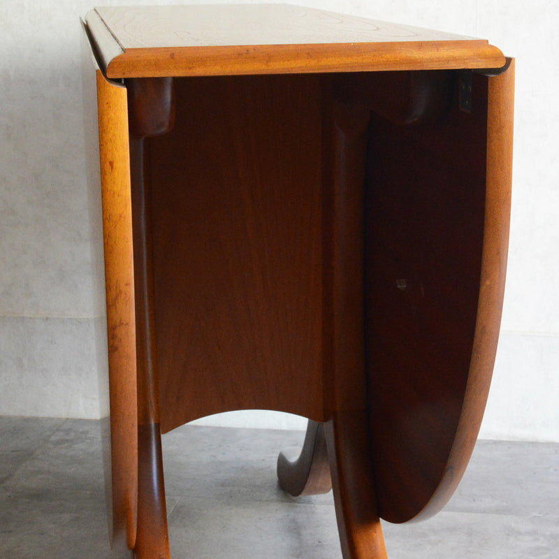 Sutcliffe サトクリフ チークゲートレッグテーブル31(オーバル・天板剝離再塗装済）