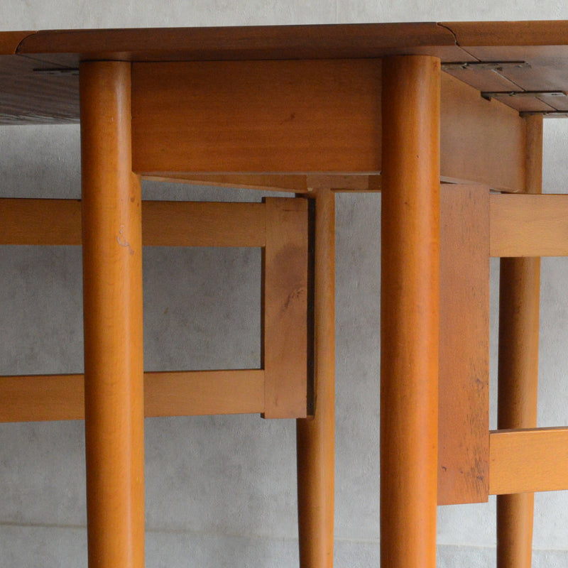 ミッドセンチュリー ヴィンテージ　ゲートレッグダイニングテーブル48 (天板剝離再塗装済）