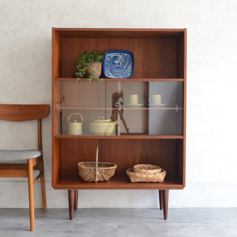 M様予約商品　デンマークヴィンテージ チークシェルフ(ガラス戸付）P-15