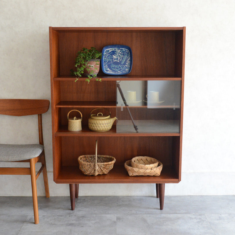 M様予約商品　デンマークヴィンテージ チークシェルフ(ガラス戸付）P-15