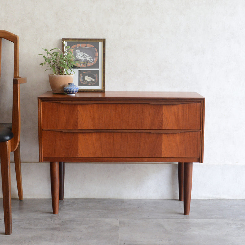 デンマーク ヴィンテージ チーク２段チェスト 6-42