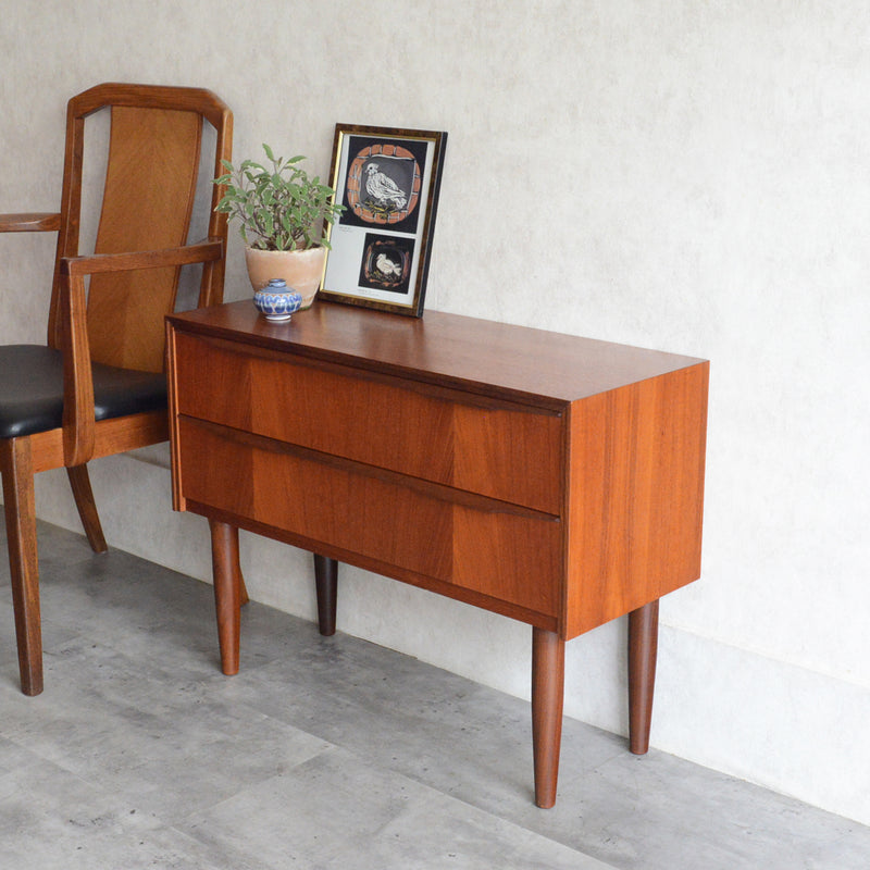 デンマーク ヴィンテージ チーク２段チェスト 6-42