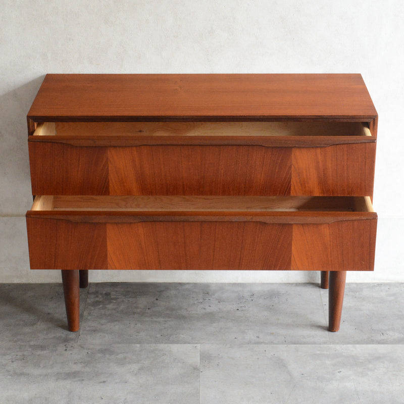 デンマーク ヴィンテージ チーク２段チェスト 6-42