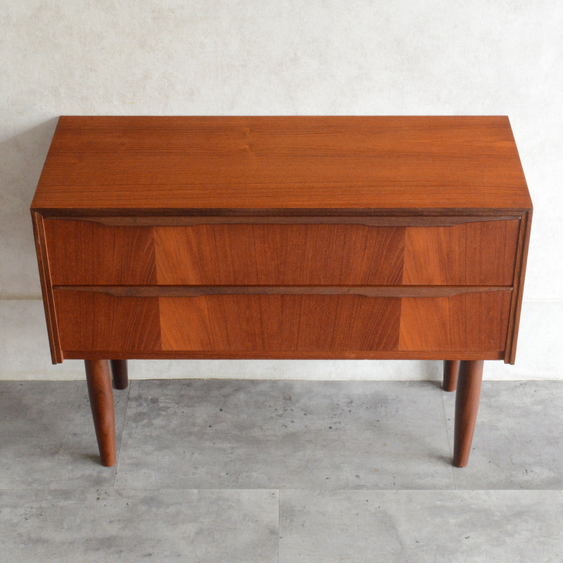 デンマーク ヴィンテージ チーク２段チェスト 6-42