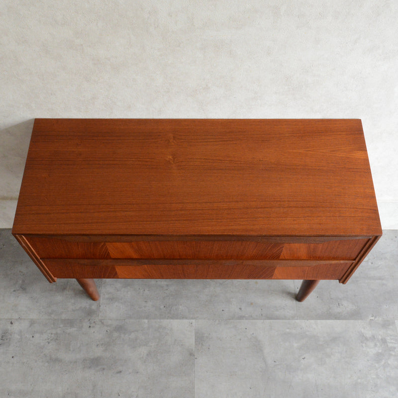 デンマーク ヴィンテージ チーク２段チェスト 6-42