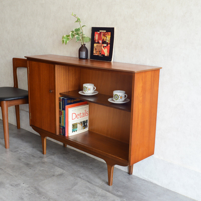 60s チークガラスキャビネット 46(木扉付）