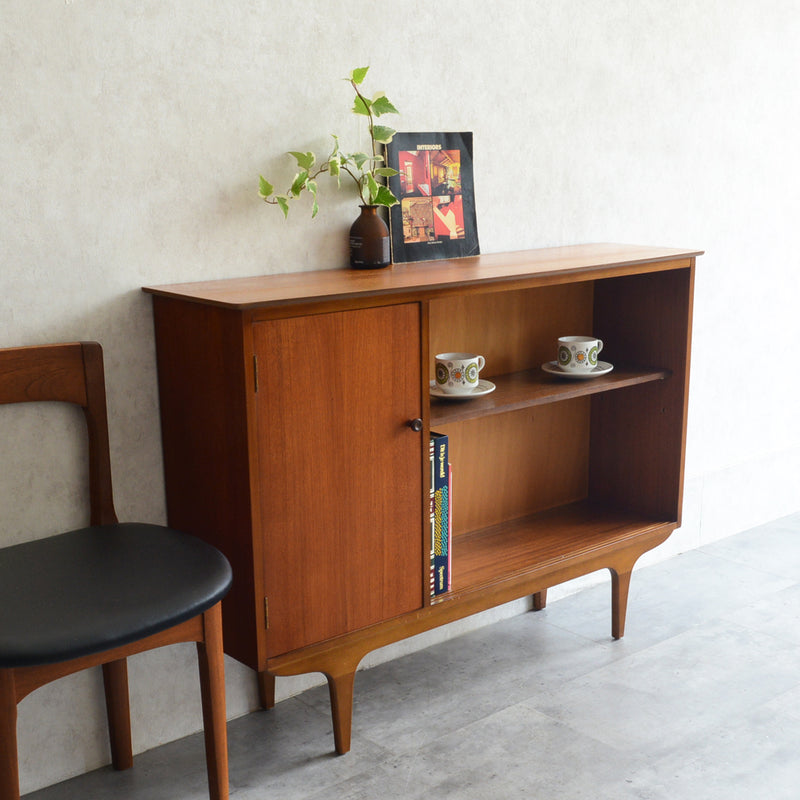 60s チークガラスキャビネット 46(木扉付）
