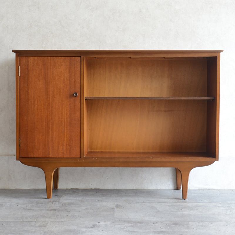 60s チークガラスキャビネット 46(木扉付）