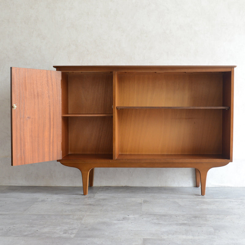 60s チークガラスキャビネット 46(木扉付）