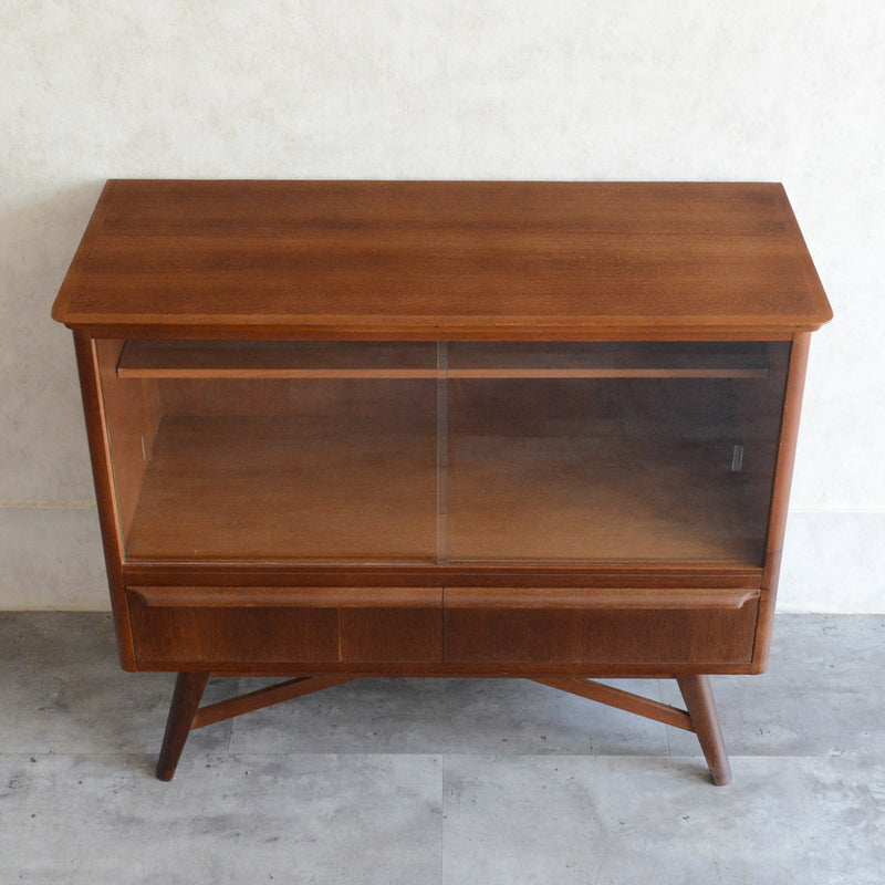 60s ヴィンテージ ガラスキャビネット 93(抽斗付き）