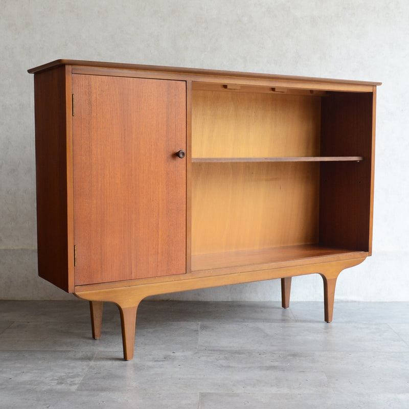 60s チークガラスキャビネット 46(木扉付）