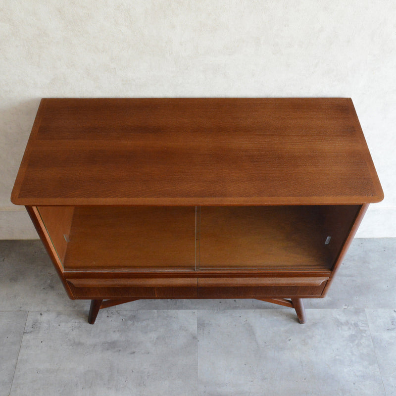 60s ヴィンテージ ガラスキャビネット 93(抽斗付き）