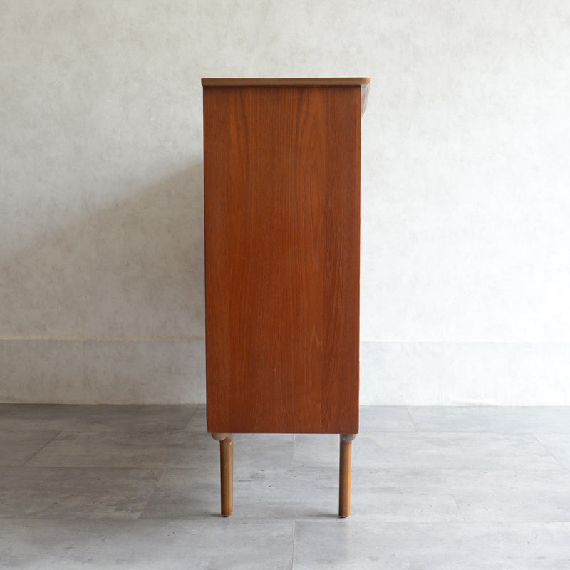 60s チークガラスキャビネット 46(木扉付）