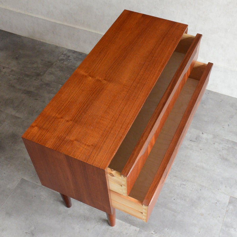 デンマーク ヴィンテージ チーク２段チェスト 6-42