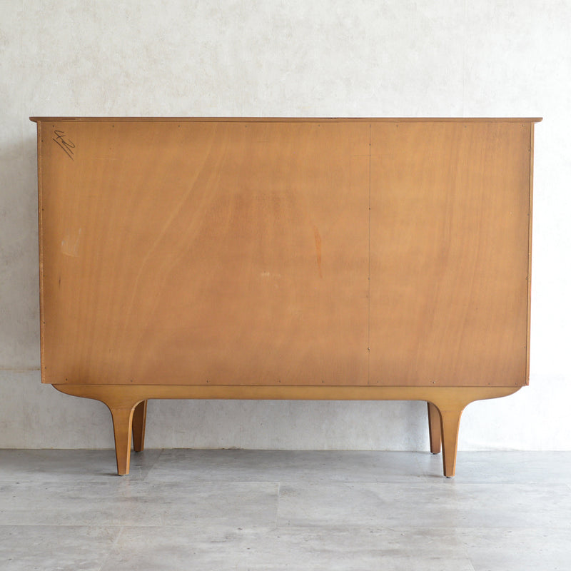 60s チークガラスキャビネット 46(木扉付）