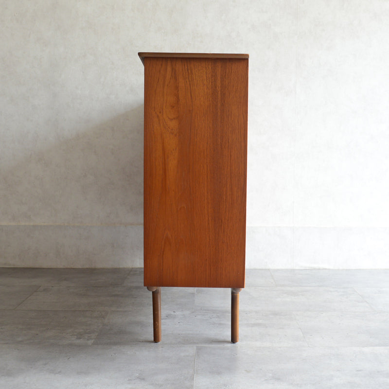 60s チークガラスキャビネット 46(木扉付）