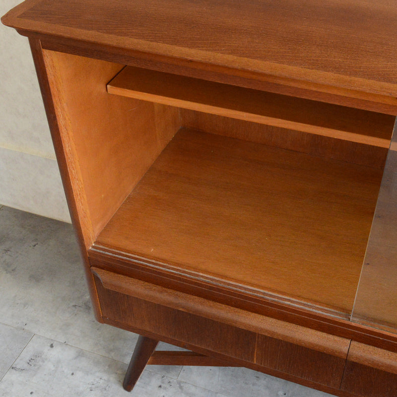 60s ヴィンテージ ガラスキャビネット 93(抽斗付き）