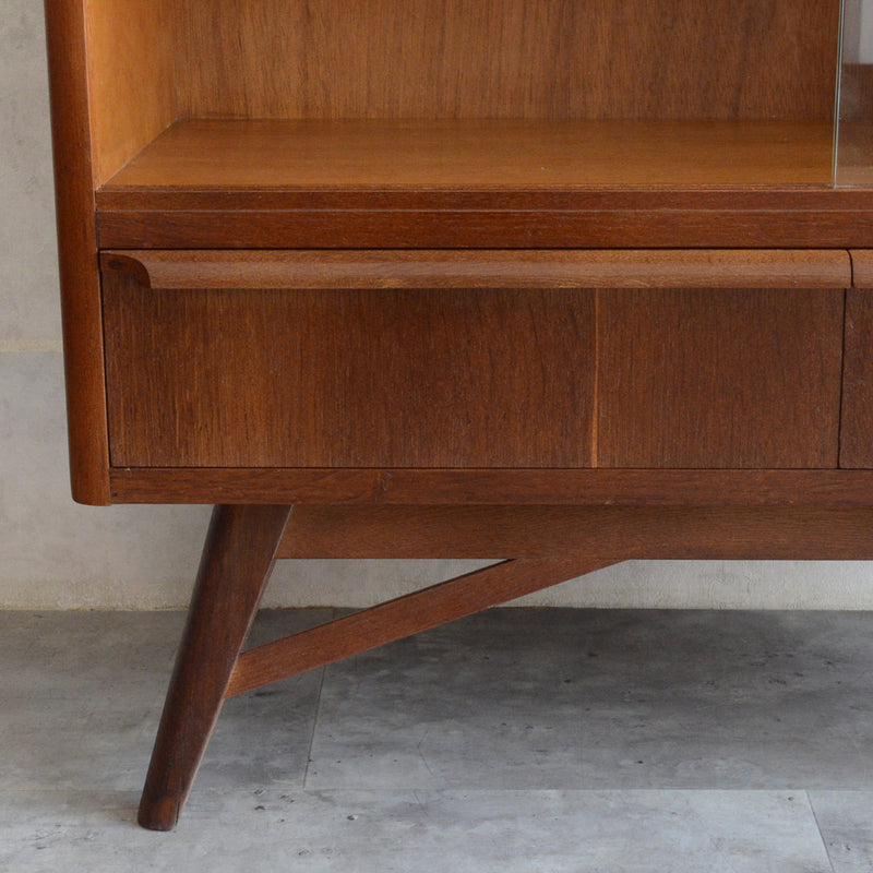 60s ヴィンテージ ガラスキャビネット 93(抽斗付き）