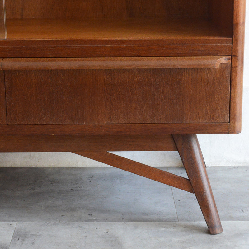 60s ヴィンテージ ガラスキャビネット 93(抽斗付き）