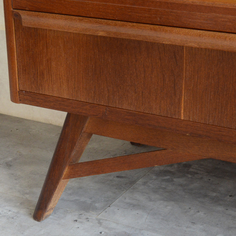 60s ヴィンテージ ガラスキャビネット 93(抽斗付き）