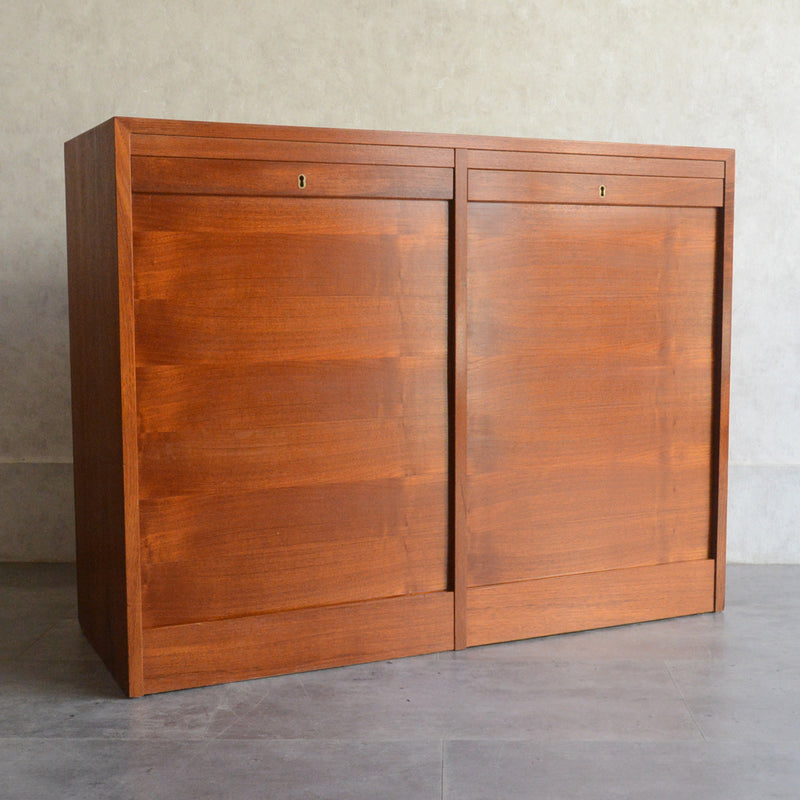 デンマークヴィンテージ  ロールアップ ファイルキャビネット5-165(鍵付）