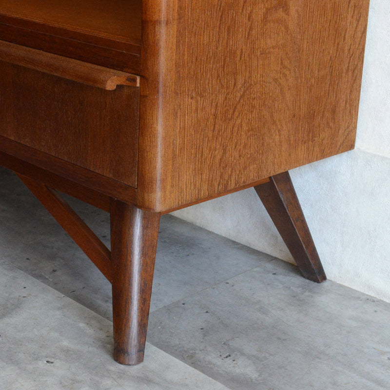 60s ヴィンテージ ガラスキャビネット 93(抽斗付き）