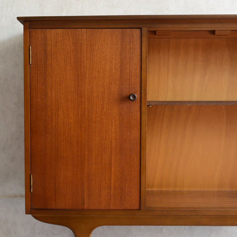 60s チークガラスキャビネット 46(木扉付）