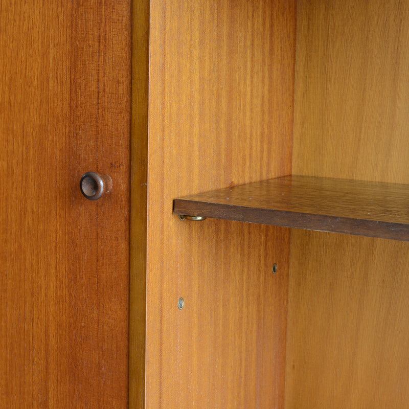 60s チークガラスキャビネット 46(木扉付）