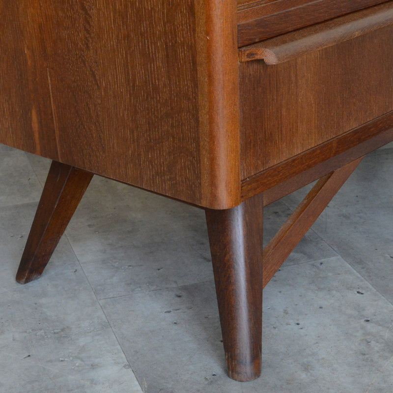 60s ヴィンテージ ガラスキャビネット 93(抽斗付き）