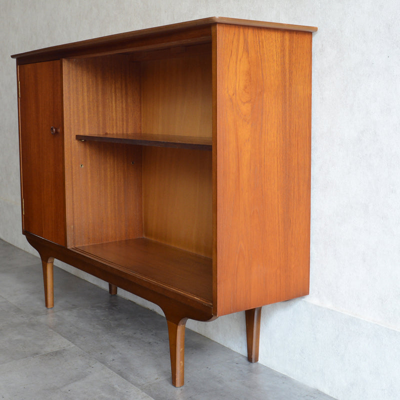 60s チークガラスキャビネット 46(木扉付）