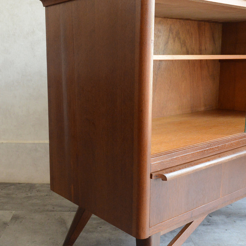 60s ヴィンテージ ガラスキャビネット 93(抽斗付き）