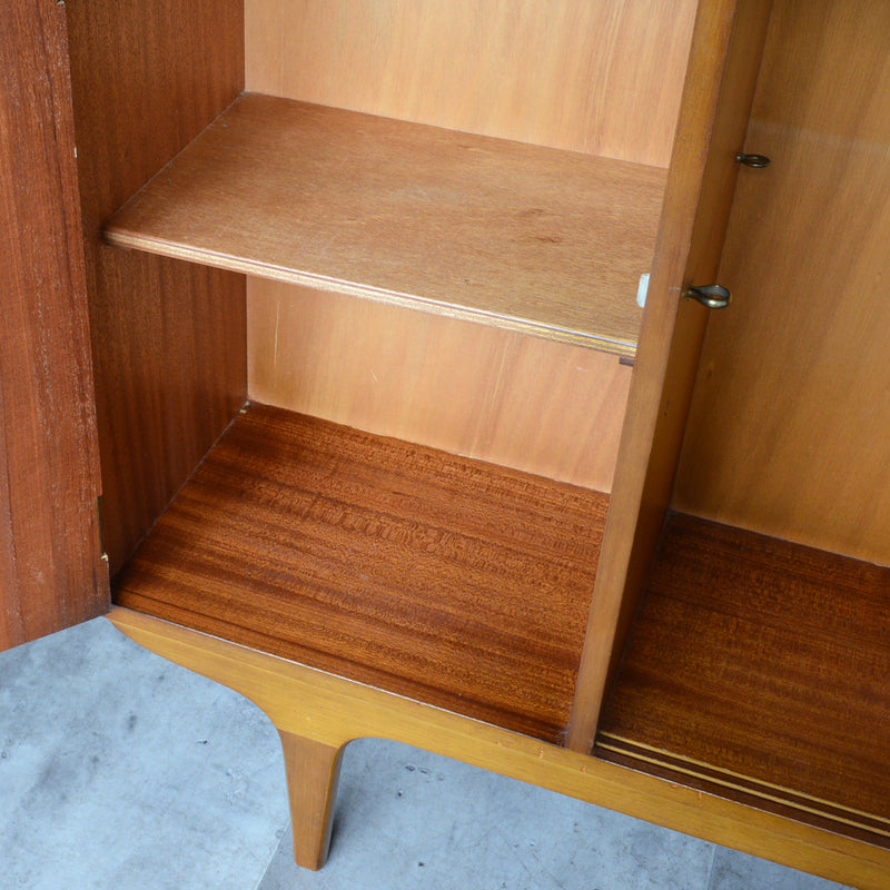 60s チークガラスキャビネット 46(木扉付）