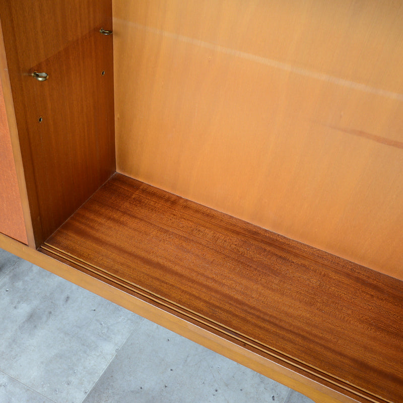 60s チークガラスキャビネット 46(木扉付）