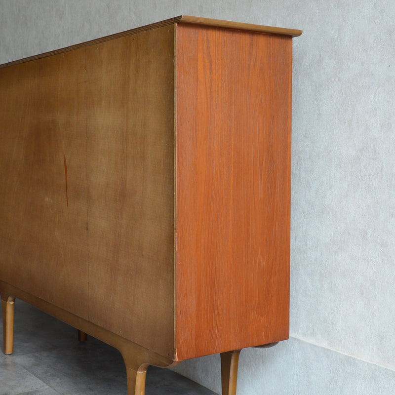 60s チークガラスキャビネット 46(木扉付）