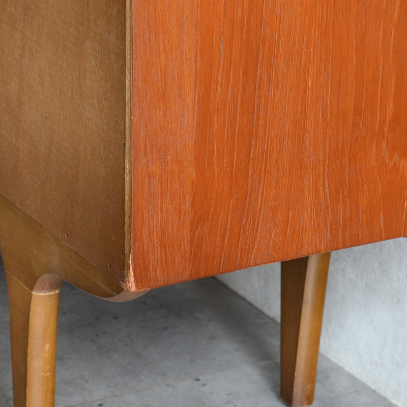 60s チークガラスキャビネット 46(木扉付）