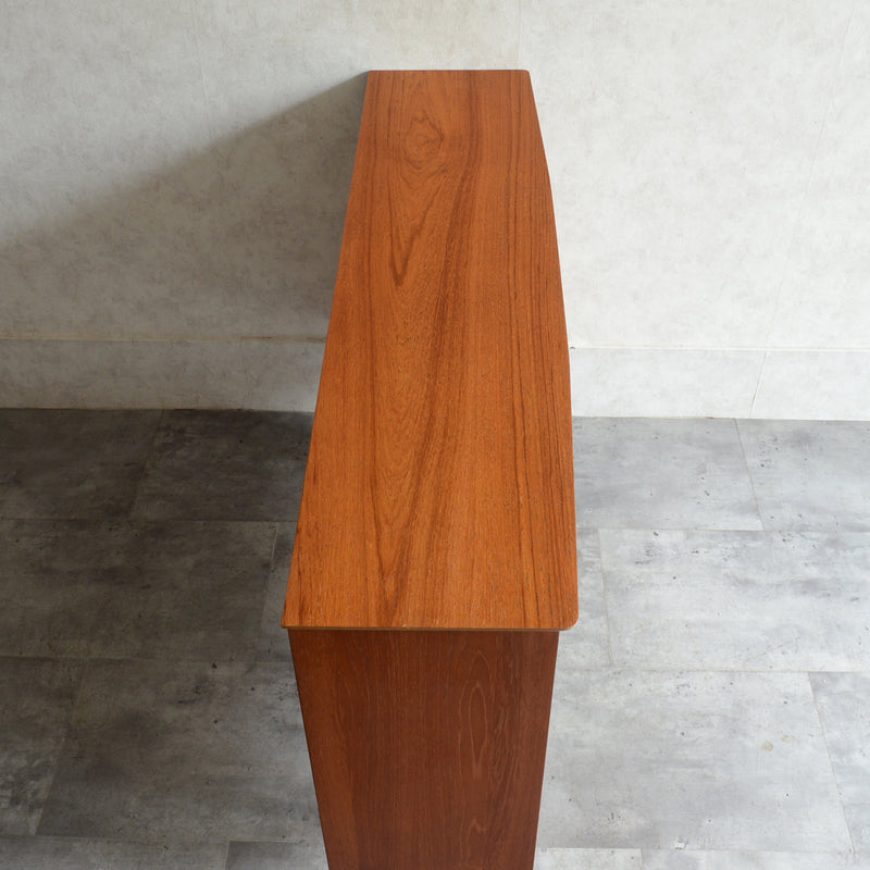 60s チークガラスキャビネット 46(木扉付）