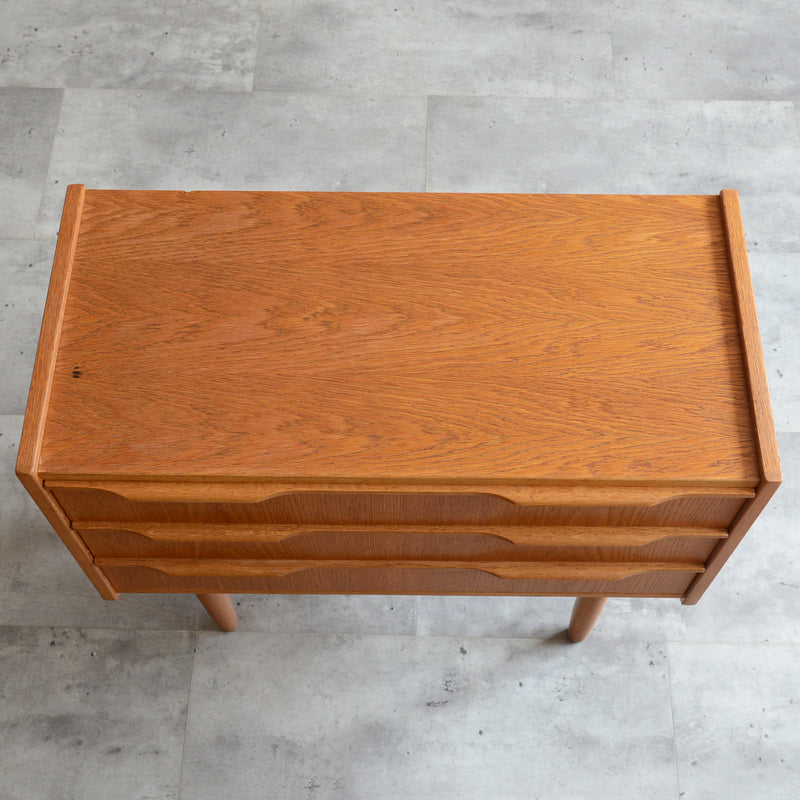 デンマークヴィンテージ  オーク３段チェスト5-26 (ウッドオイル仕上）