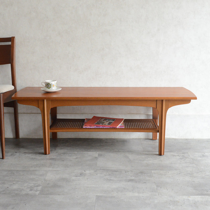 Sutcliffe サトクリフ チーク ローテーブル 65（ラタン棚付）