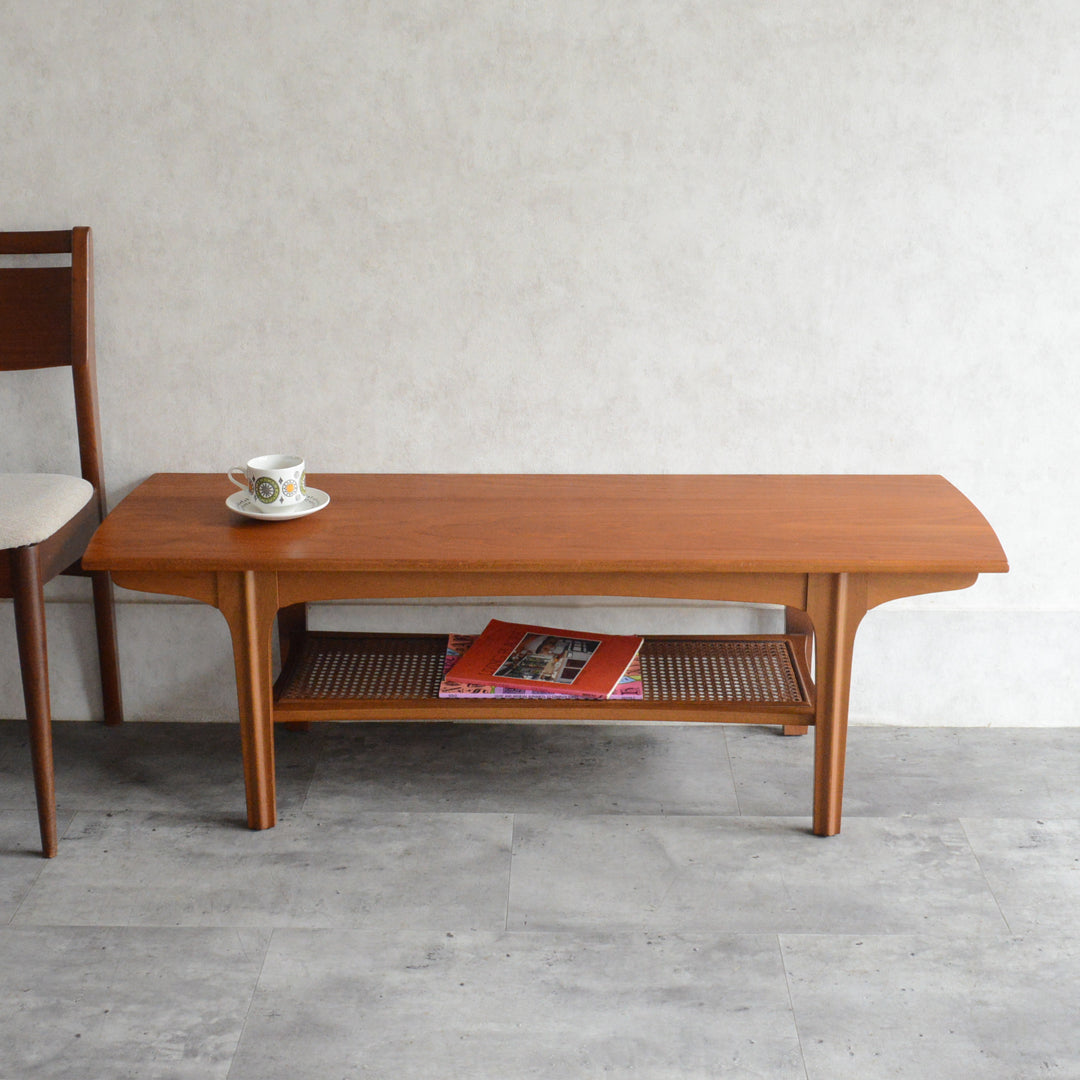 Sutcliffe サトクリフ チーク ローテーブル 65（ラタン棚付）