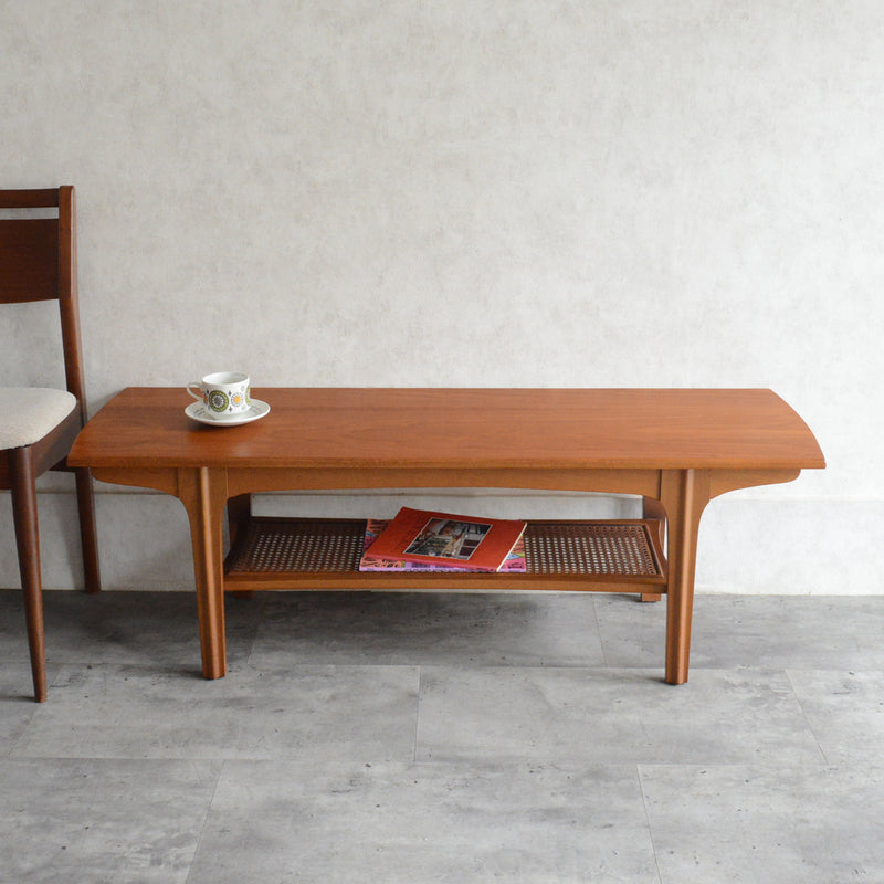 Sutcliffe サトクリフ チーク ローテーブル 65（ラタン棚付）